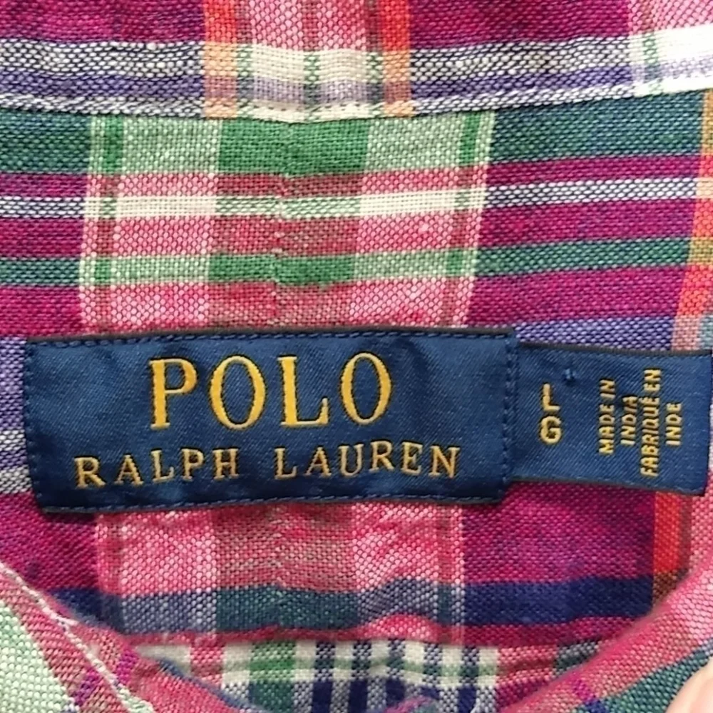 Polo Ralph Lauren Linen Plaid Long Sleeve‎ Shirt